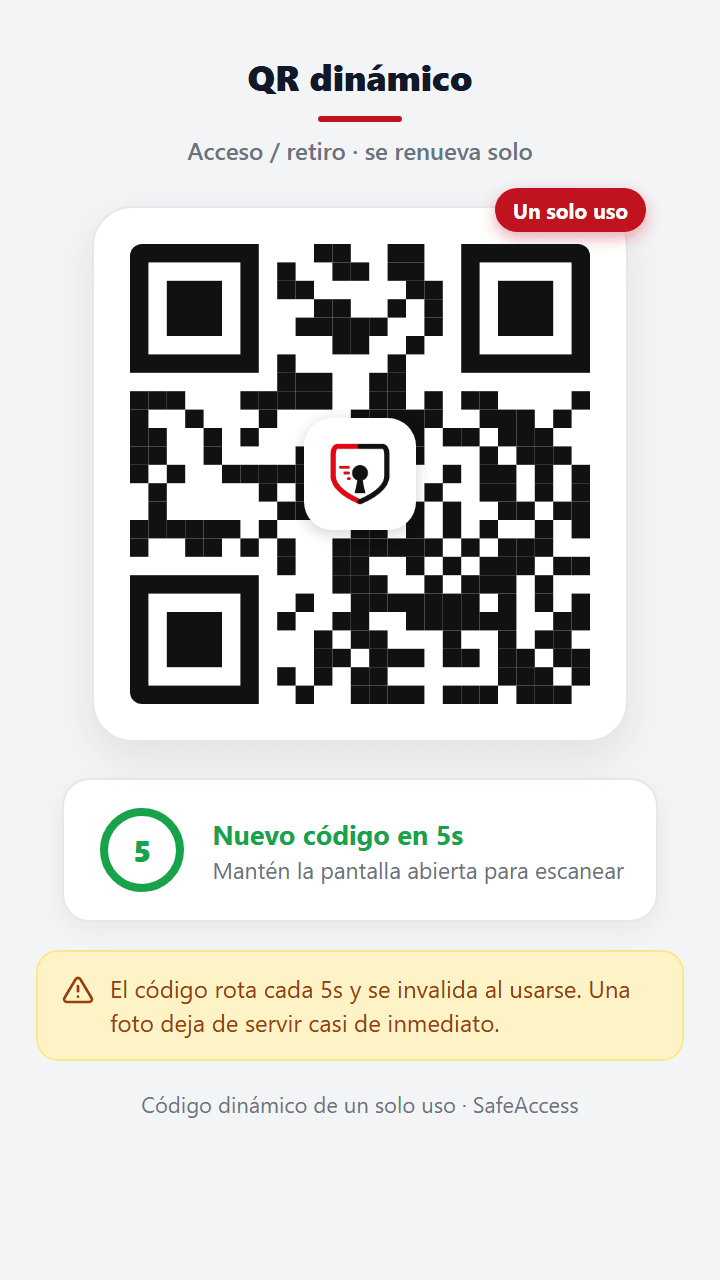 Acceso con QR dinámico — Residente SafeAccess